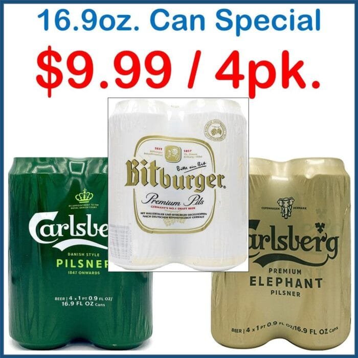 16.9oz. 4 Pack Can Special