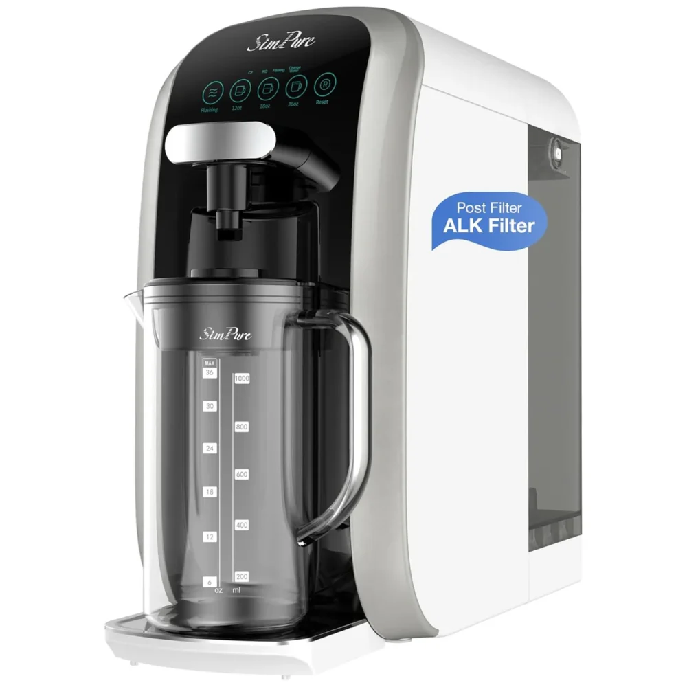 SimPure Y7T-BW-A 5-Stage Countertop RO System with Portable Glass Water Pitcher & Extra Alkaline Remineralization - Image 5