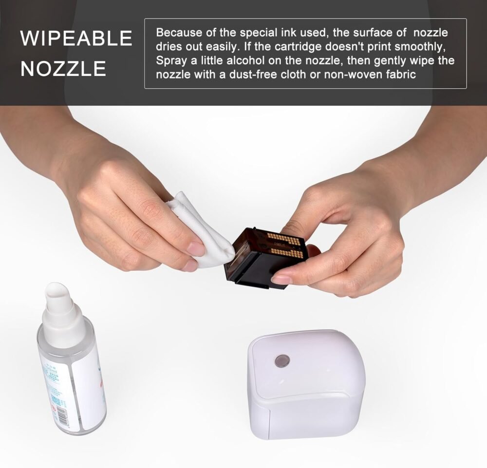 Mini Portable Handheld Temporary Tattoo Printer for iOS & Android APP Label Qrcode Barcode Printer (White) - Image 9