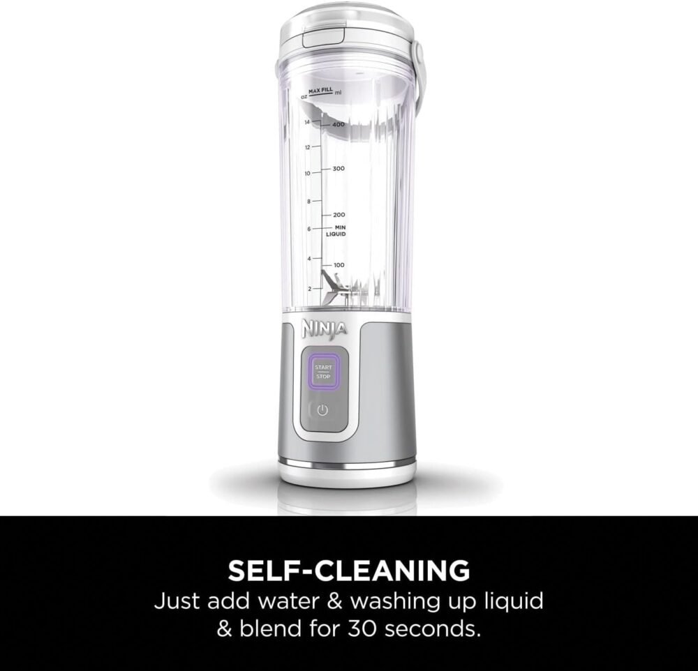 Ninja Blast Portable Blender, 530ml, Leakproof Lid & Sip Spout, Powerful Cordless Mini Blender, Rechargeable, Portable Smoothies, Protein Shakes, Blends Ice & Frozen Fruit, White, BC151UKWH - Image 7