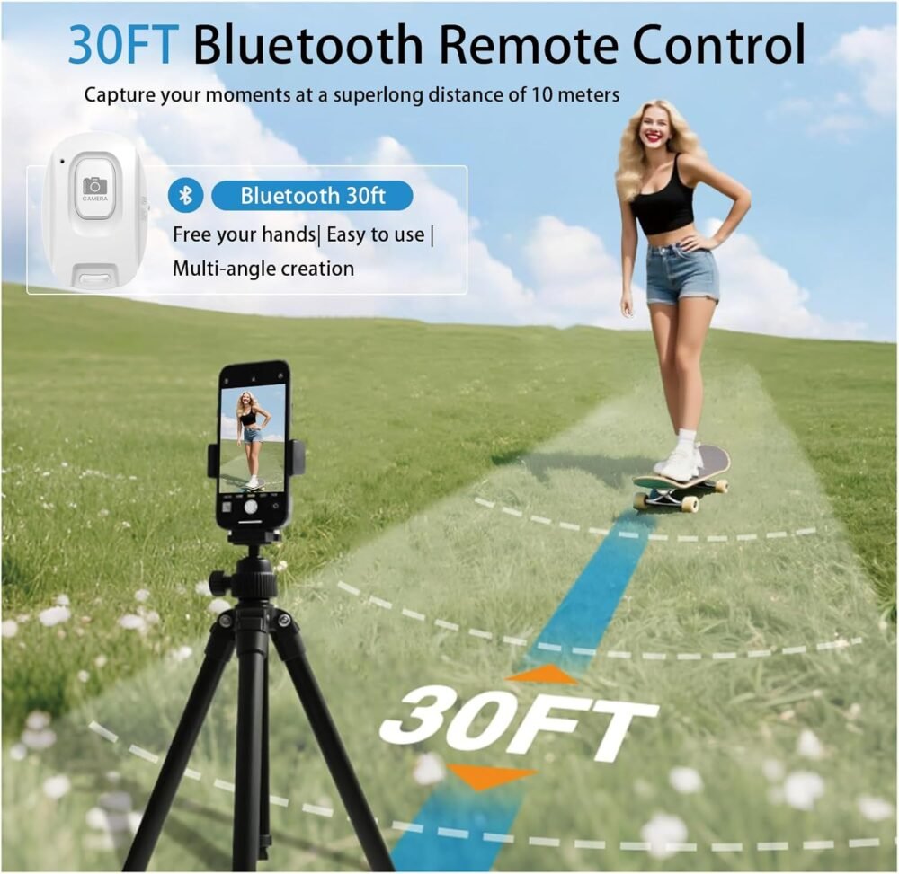 Phone Vlog Selfie Monitor Screen, Magnetic Selfie Screen with Remote Control, Wireless Sync Back Camera Monitor Built-in Speaker for Vlog Live Stream TikTok, Compatible with iPhone&Android（White） - Image 8